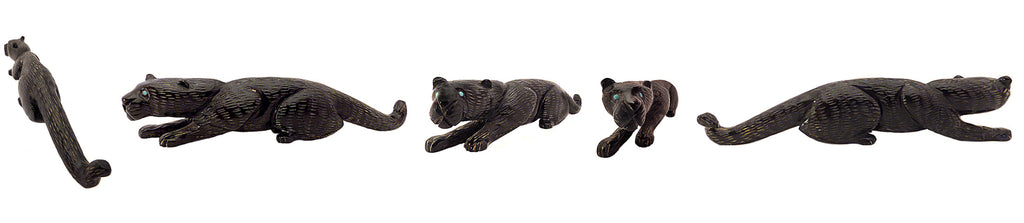 Black Marble Mountain Lion by Lance Cheama - Zuni Fetish Sunshine Studio