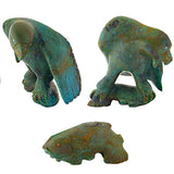 Chrysocolla Bird, Eagle With Salmon by Loren Tsalabutie