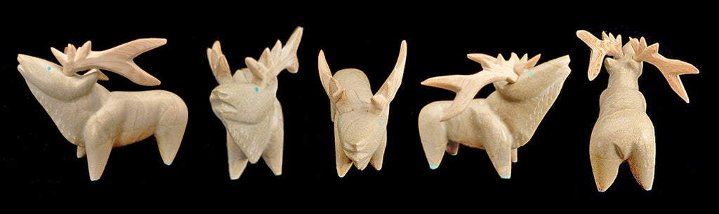 Zuni Rock (travertine) Elk by Enrike Leekya