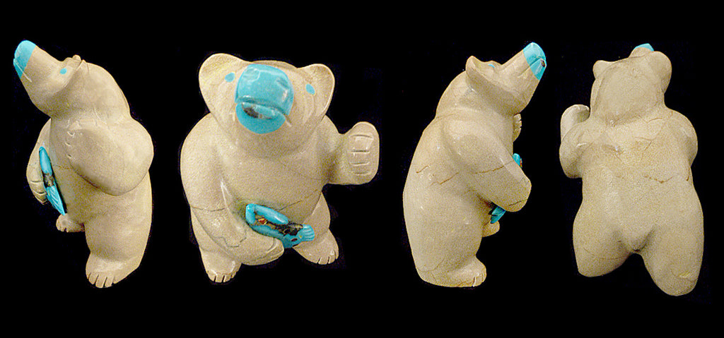 Zuni Rock (travertine) Bear by Enrike Leekya