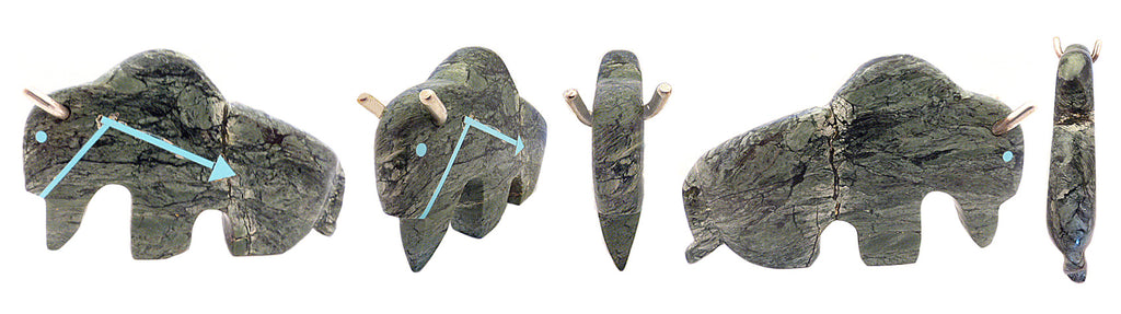 Ricolite (Serpentine) Buffalo by Bernard Laiwakete
