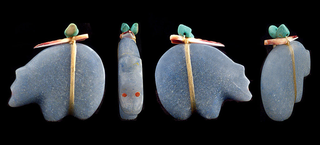 Aqua Blue Marble Medicine Bear by Leland Boone and Daphne Quam