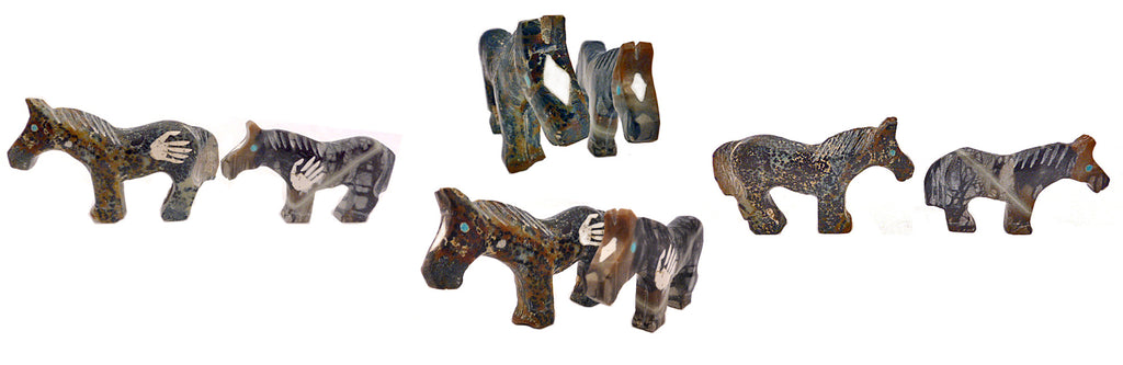 Serpentine And Picasso Marble Horse, Double by Carol Martinez