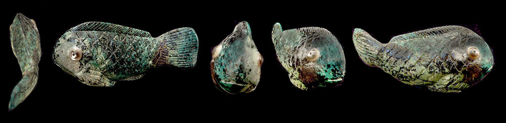 Azurite, Malachite, and Chrysocola Fish, Blue Gill by Ron Laahty, Deceased