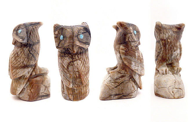 Picasso Marble Bird, Horned Owl by Michael Coble