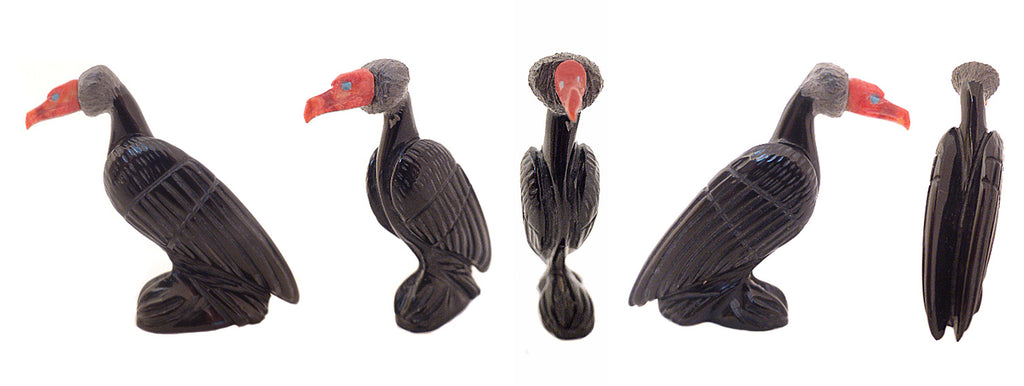 Black Marble And Apple Coral Bird, Vulture by Hiram Peynetsa