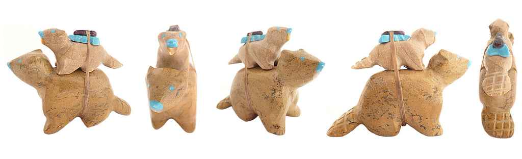 Zuni Rock (travertine) Beaver With Kit by Enrike Leekya