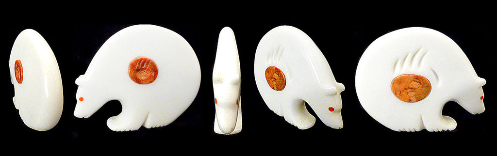 White Marble Medicine Bear by Hiram Peynetsa
