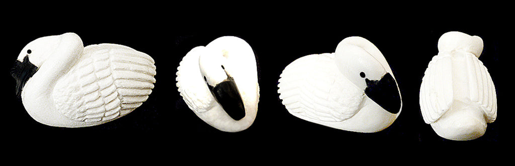 White Marble Swan by Corwin Yamutewa