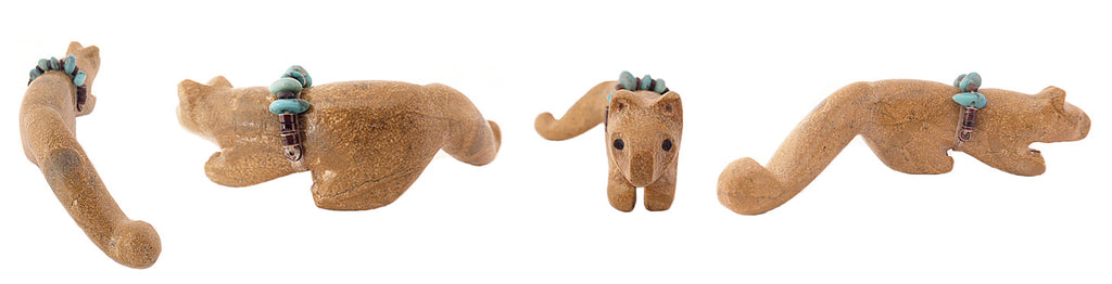 Zuni Rock (travertine) Mountain Lion by Cheryl Beyuka