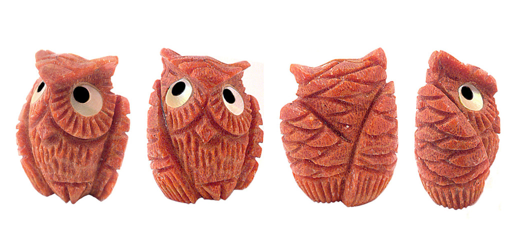 Apple Coral Bird, Horned Owl by Kateri Sanchez