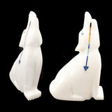 White Marble Howling Wolf by Andres Lementino