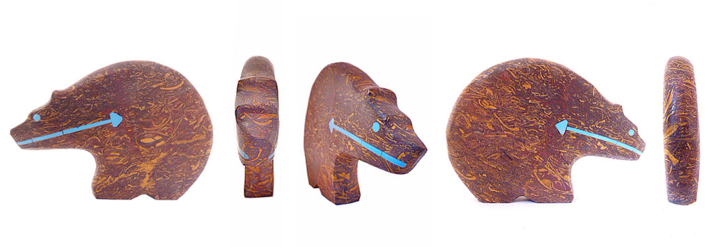 Mariam Coquina Jasper Medicine Bear by Lynn Quam - Zuni Fetish Sunshine Studio