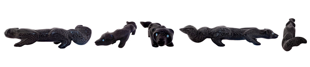 Black Marble Fox by Chris Sandoval - Zuni Fetish Sunshine Studio