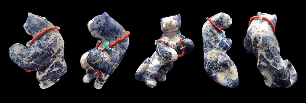Sodalite Mountain Lion by Loren Tsalabutie