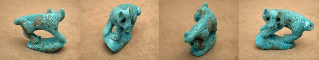 Turquoise* Lynx by Fabian Cheama, Deceased - Zuni Fetish Sunshine Studio