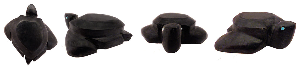 Black Marble Sea Turtle by Burt Awelagte - Zuni Fetish Sunshine Studio
