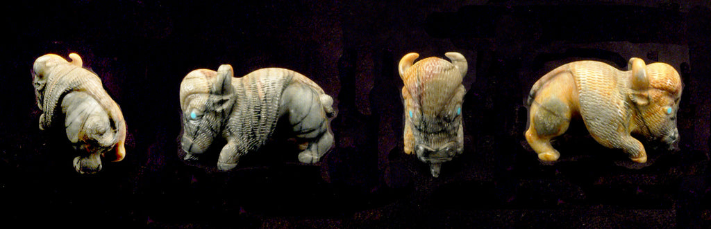 Picasso Marble Buffalo by Fabian Cheama, Deceased - Zuni Fetish Sunshine Studio
