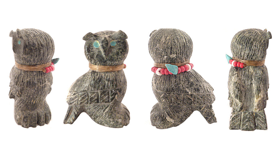 Serpentine Bird, Horned Owl by Douglas Martza - Zuni Fetish Sunshine Studio