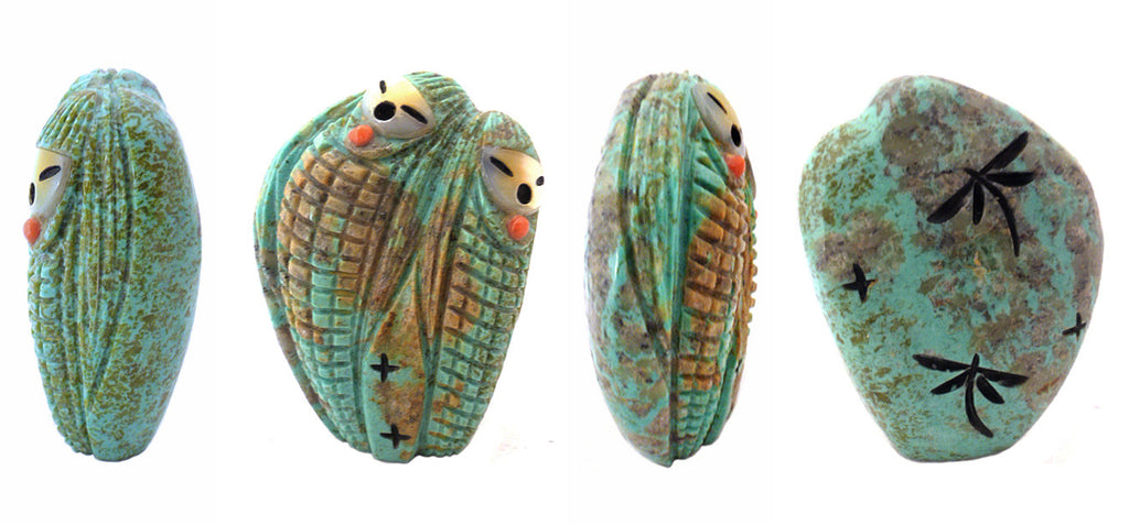Turquoise Maiden, Double by Kateri Sanchez - Zuni Fetish Sunshine Studio