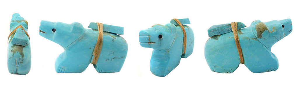 Turquoise Medicine Bear by Marlo Booqua - Zuni Fetish Sunshine Studio