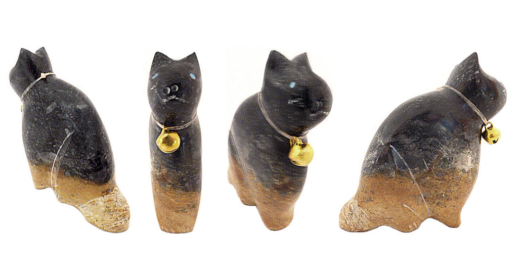Picasso Marble Cat by Leland Boone and Daphne Quam - Zuni Fetish Sunshine Studio