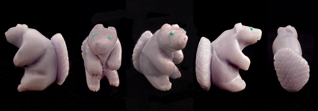 Yttrium Fluorite Beaver by Jimmy Yawakia - Zuni Fetish Sunshine Studio