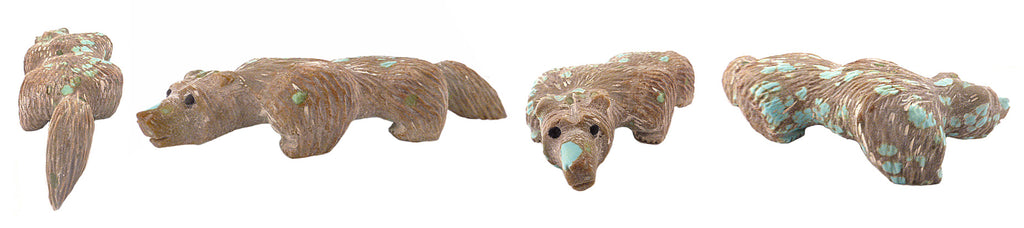 Number Eight Mine Turquoise Wolf by Farlan Quam - Zuni Fetish Sunshine Studio