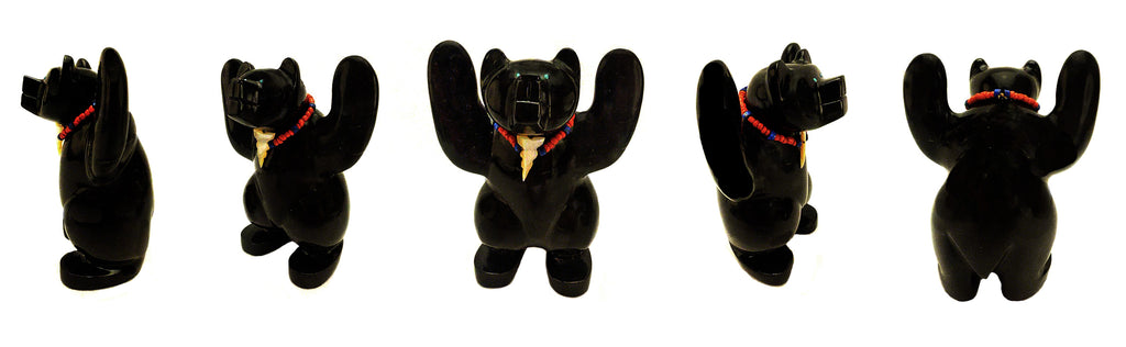 Black Marble Bear by Brion Hattie - Zuni Fetish Sunshine Studio