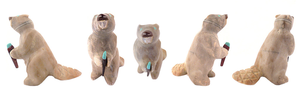 Zuni Rock (travertine) Beaver by Enrike Leekya - Zuni Fetish Sunshine Studio