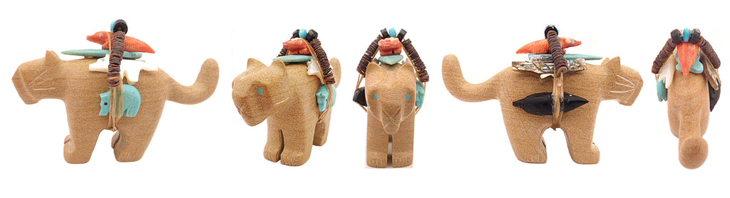 Picture Jasper Mountain Lion With Brothers by Ernie Mackel III - Zuni Fetish Sunshine Studio
