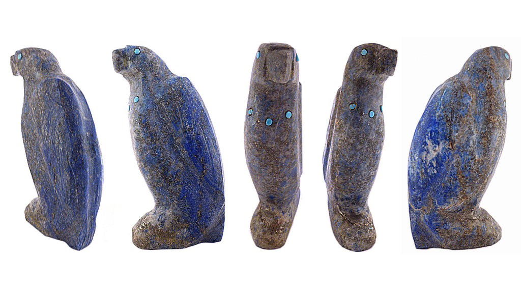 Denim Lapis Bird, Eagle by Alvin Calavaza - Zuni Fetish Sunshine Studio
