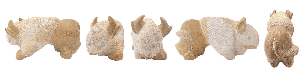 Zuni Rock (travertine) Buffalo by Vince Chavez - Zuni Fetish Sunshine Studio