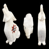White Marble Howling Wolf by Andres Lementino