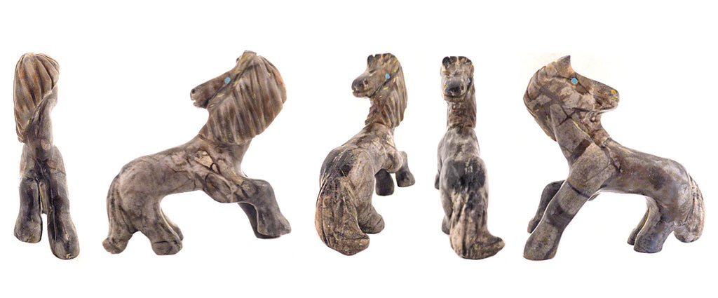 Picasso Marble Horse by Bryston Bowannie - Zuni Fetish Sunshine Studio