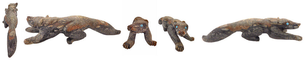 Picasso Marble Wolf by Lance Cheama - Zuni Fetish Sunshine Studio