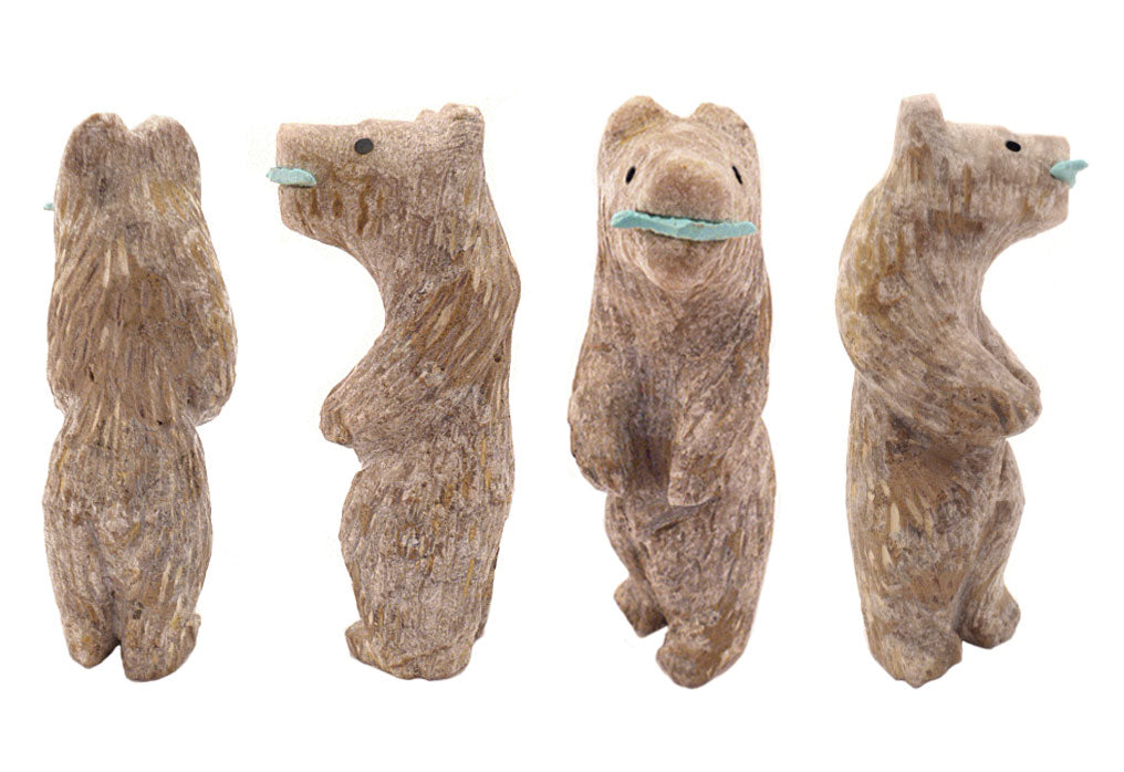 Picasso Marble Bear by Avery Quandelacy, Deceased - Zuni Fetish Sunshine Studio