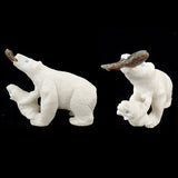 White Marble Bear With Cub by Herbert Him