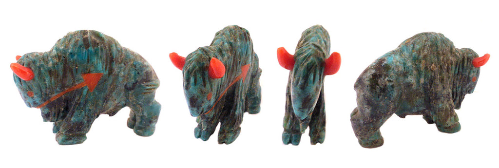 Turquoise Buffalo by Andres Quandelacy, Deceased - Zuni Fetish Sunshine Studio