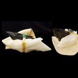 Black Marble And Alabaster Raven, Double by Melvin Sandoval