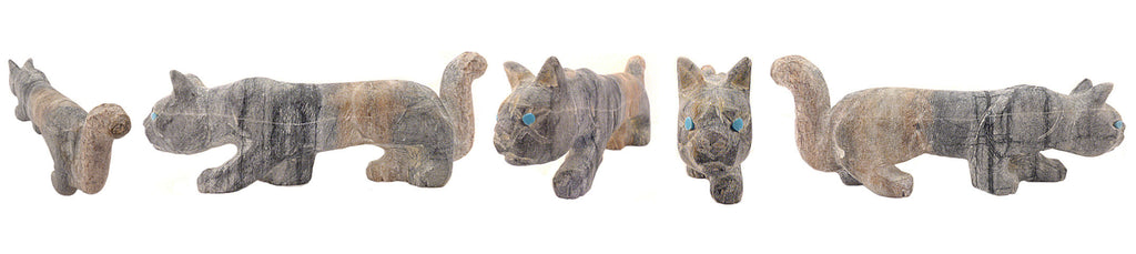 Picasso Marble Mountain Lion by Cody Nastacio - Zuni Fetish Sunshine Studio