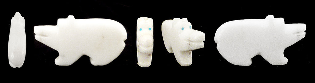 White Marble Bear by Waldo Davis - Zuni Fetish Sunshine Studio