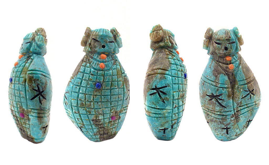 Turquoise Maiden Figure by Sandra Quandelacy - Zuni Fetish Sunshine Studio
