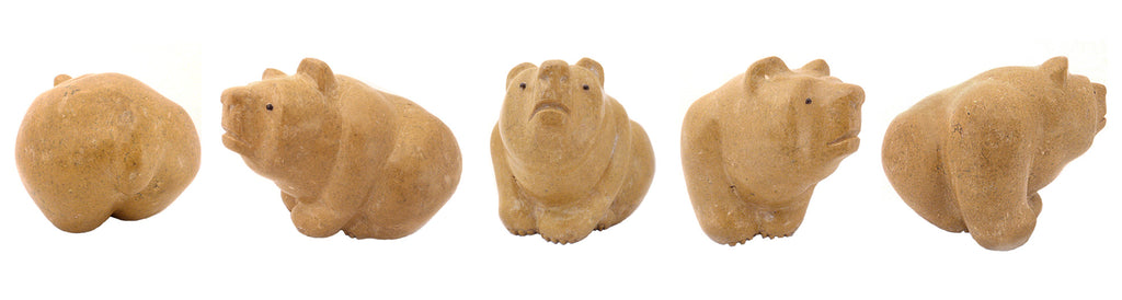 Zuni Rock (travertine) Bear by Fred Bowannie