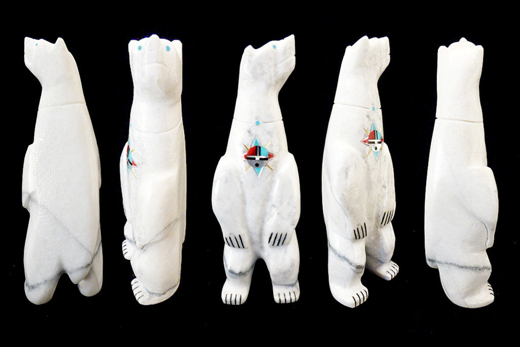 White Marble Bear by Andres Lementino - Zuni Fetish Sunshine Studio