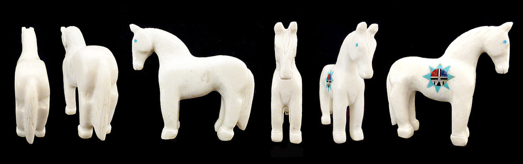 White Marble Horse by Andres Lementino - Zuni Fetish Sunshine Studio