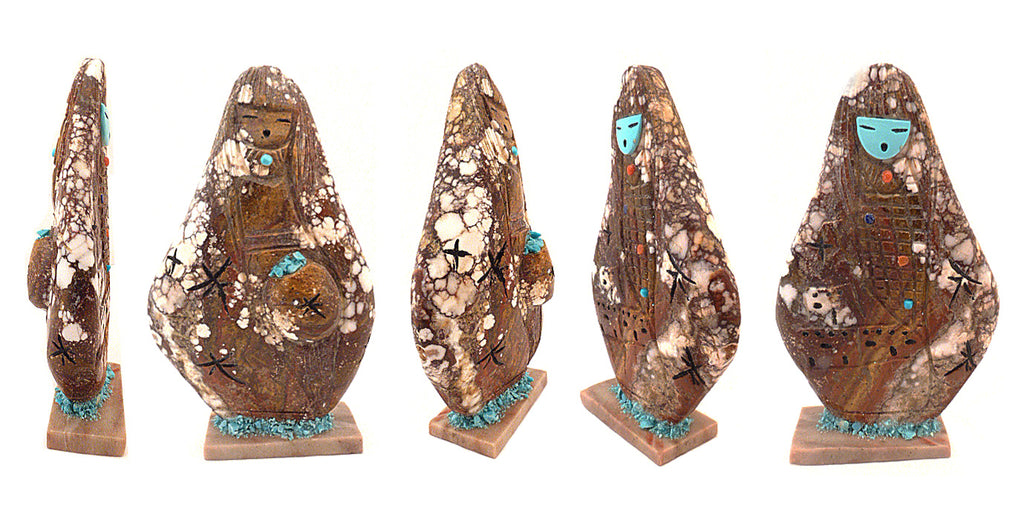 Wild Horse Rock Maiden, Double by Sandra Quandelacy - Zuni Fetish Sunshine Studio