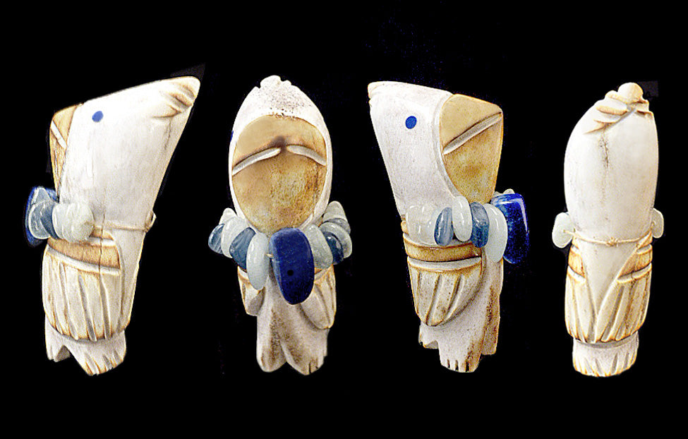 Antler Bird, Bluebird by Robert Michael Weahkee - Zuni Fetish Sunshine Studio