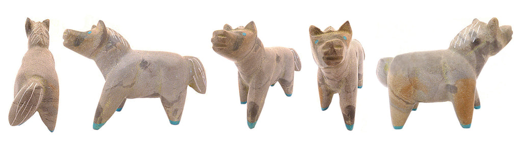 Zuni Rock (travertine) Horse by Enrike Leekya - Zuni Fetish Sunshine Studio
