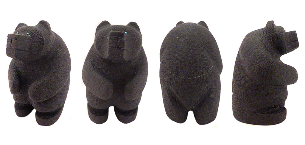 Black Marble Bear by Brion Hattie - Zuni Fetish Sunshine Studio